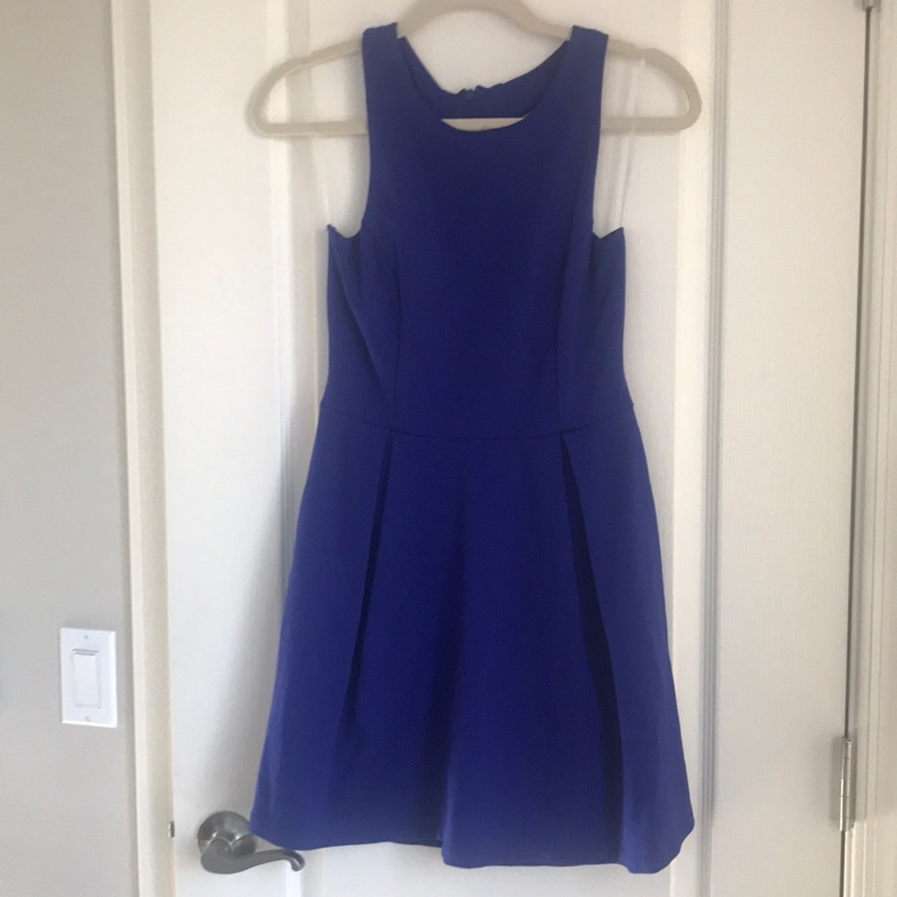 Blue skater open back dress